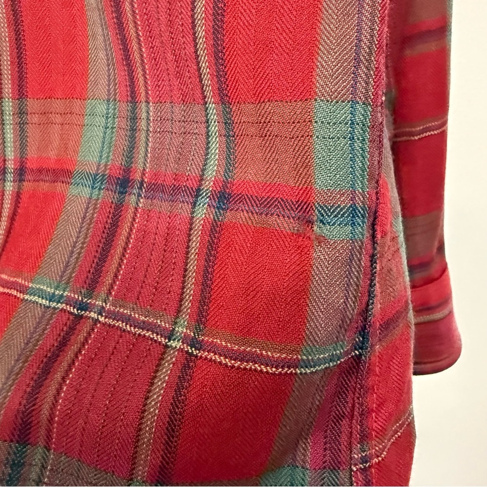 Pendleton Fine Worsted Wool Button Down Red Plaid… - image 7
